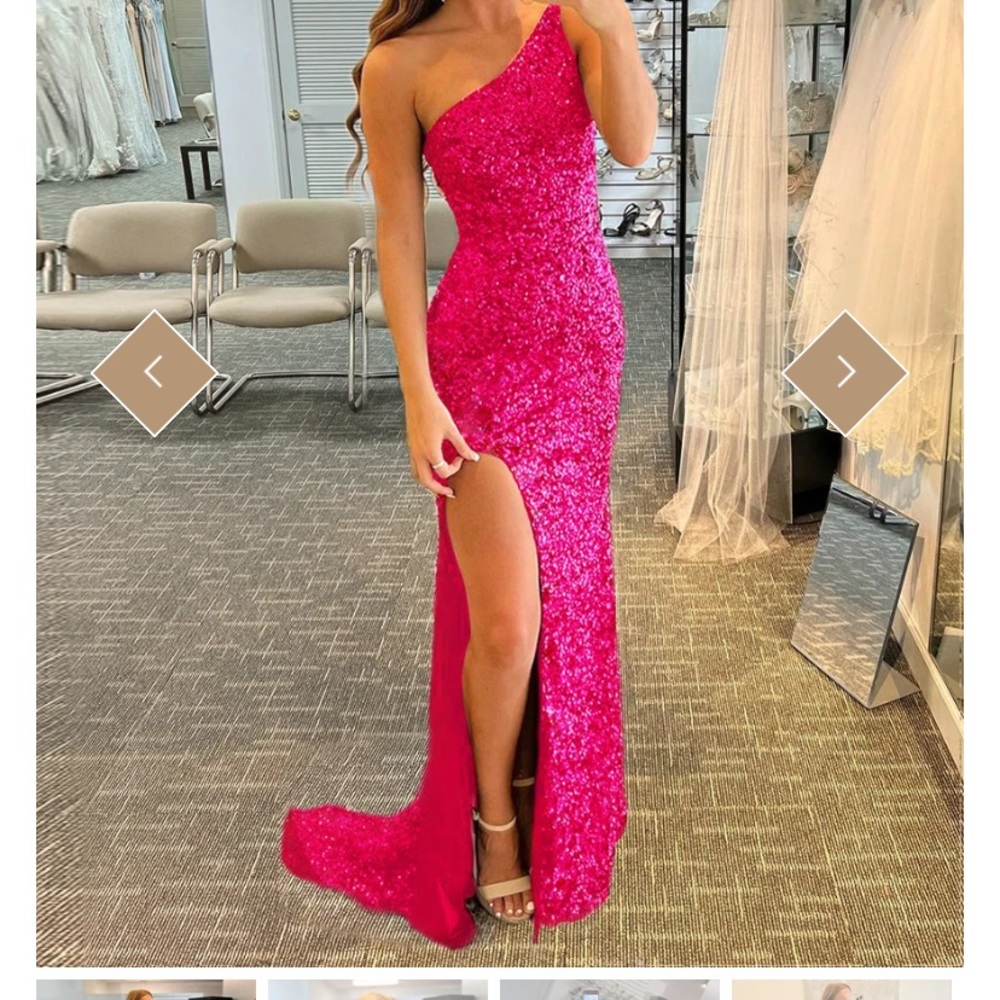 Berlin Nova Neon Pink One Shoulder Prom Dress